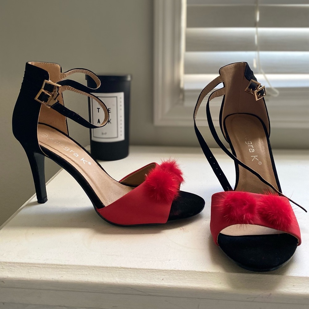 Red and black heels